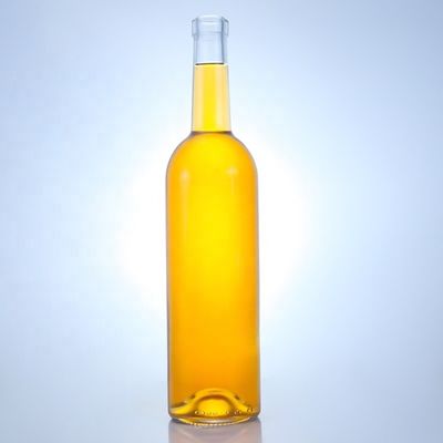 Bouteille en verre personnalisée pour 750 ml de verre à coude long clair Flint Gin Rum Champagne Liquor