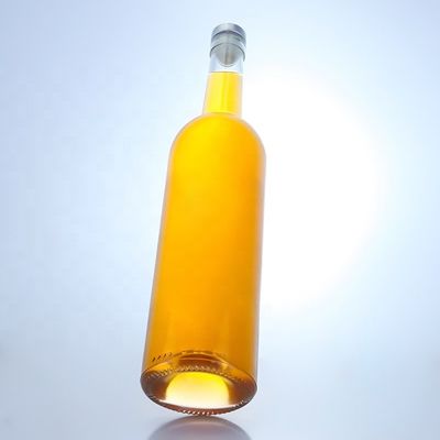 Bouteille en verre personnalisée pour 750 ml de verre à coude long clair Flint Gin Rum Champagne Liquor