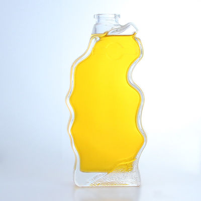 Bouteille en verre de forme spéciale transparente ou personnalisée pour le whisky vodka brandy