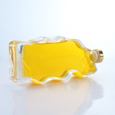 Bouteille en verre de forme spéciale transparente ou personnalisée pour le whisky vodka brandy