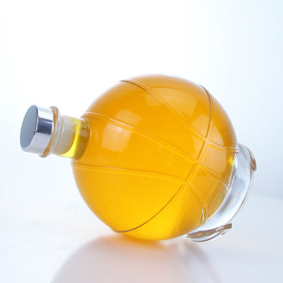 Whisky Gin Rum Vodka Collier en verre Bouteille en forme de boule avec bouchon personnalisé et bouchon de liège