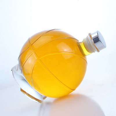 Whisky Gin Rum Vodka Collier en verre Bouteille en forme de boule avec bouchon personnalisé et bouchon de liège