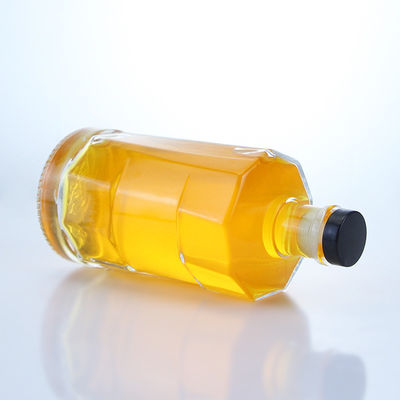 Bouteille en verre clair avec liège pour le whisky Vodka Tequila Gin Rum