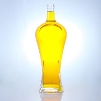 Bouteille en verre à bouchon de liège en forme claire ou personnalisée pour le whisky, la vodka, la tequila, le gin et le rhum