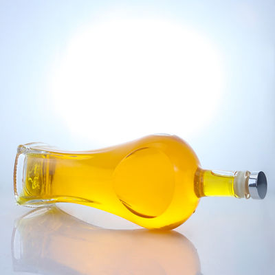 Bouteille en verre à bouchon de liège en forme claire ou personnalisée pour le whisky, la vodka, la tequila, le gin et le rhum