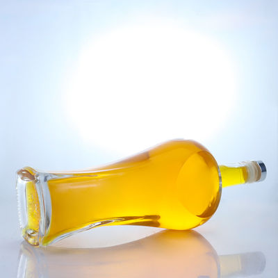 Bouteille en verre à bouchon de liège en forme claire ou personnalisée pour le whisky, la vodka, la tequila, le gin et le rhum