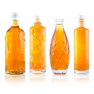 Bouteilles d'eau en verre de liqueur transparentes personnalisées avec type de scellé unique