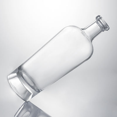 Bouteille en verre de whisky Gin Rum Super Flint avec collier en verre personnalisé et bouchon de liège