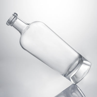 Bouteille en verre de whisky Gin Rum Super Flint avec collier en verre personnalisé et bouchon de liège