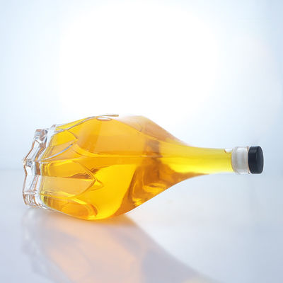 Bouteille à alcool à vis de verre à vis en relief pour whisky vodka tequila gin rum