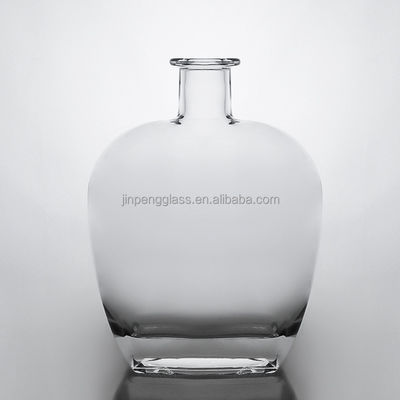 Bouteille en verre claire et plate de 750 ml avec liège pour la vodka, le whisky, le gin et les boissons industrielles
