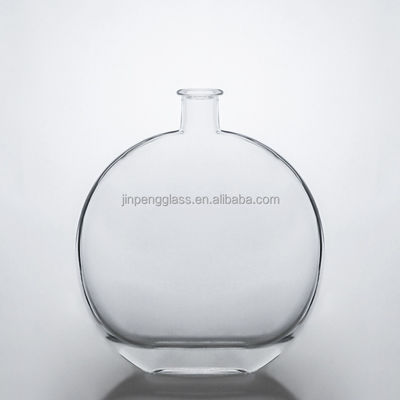 Bouteille en verre claire et plate de 750 ml avec liège pour la vodka, le whisky, le gin et les boissons industrielles