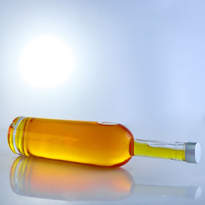 Base en verre Col long sur mesure Super Flint Rum Vodka Whisky Tequila Bouteille de gin avec liège