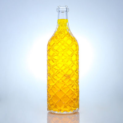 Collier en verre Super Flint Rum gravé Vodka Whisky Tequila Bouteille de gin avec liège