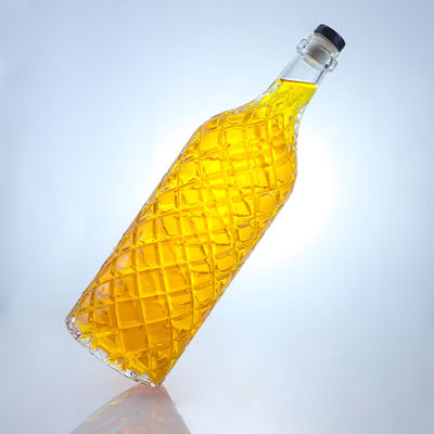 Collier en verre Super Flint Rum gravé Vodka Whisky Tequila Bouteille de gin avec liège