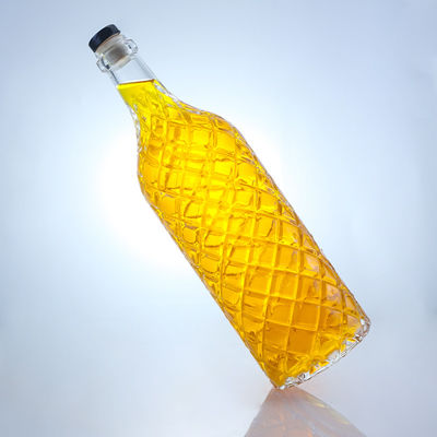 Collier en verre Super Flint Rum gravé Vodka Whisky Tequila Bouteille de gin avec liège