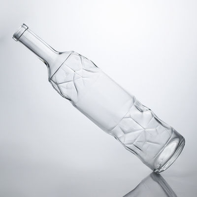Bouteille en verre de liqueur très durable avec motif en relief et bouchon de liège parfait