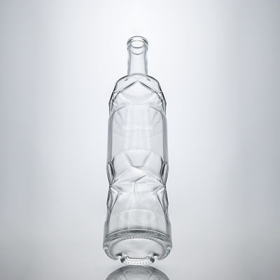 Bouteille en verre de liqueur très durable avec motif en relief et bouchon de liège parfait