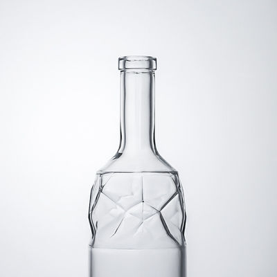 Bouteille en verre de liqueur très durable avec motif en relief et bouchon de liège parfait
