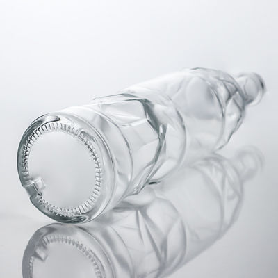 Bouteille en verre de liqueur très durable avec motif en relief et bouchon de liège parfait