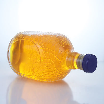 Forme ronde unique en relief de qualité alimentaire rhum vodka whisky tequila gin bouteille en verre avec liège parfait