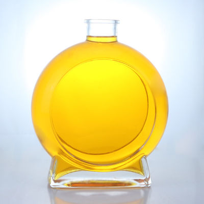 Matériau Super Flint Forme plate Rhum Vodka Whisky Tequila Gin Bouteille en verre avec liège
