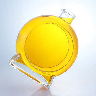 Matériau Super Flint Forme plate Rhum Vodka Whisky Tequila Gin Bouteille en verre avec liège