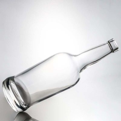 Collier en verre à logo personnalisé Bouteille ronde d'alcool de 700 ml pour vodka brandy whisky et plus