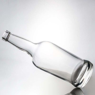 Collier en verre à logo personnalisé Bouteille ronde d'alcool de 700 ml pour vodka brandy whisky et plus