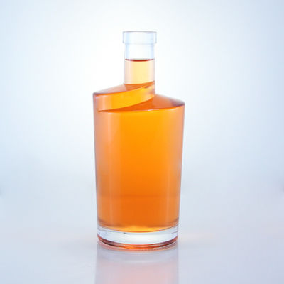 Bouteille en verre de flint pour le gin, le rhum, le champagne, le brandy et le whisky avec logo personnalisé