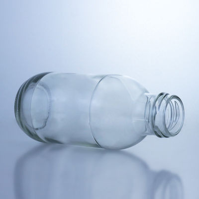 Bouteille de lait en verre ronde de 300 ml avec couvercle