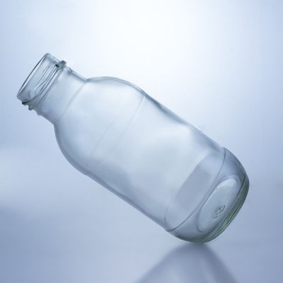 Bouteille de lait en verre ronde de 300 ml avec couvercle