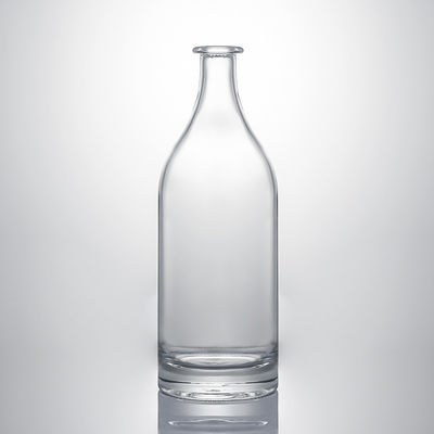 Bouteille en verre transparent avec corps en relief et bouchon de liège