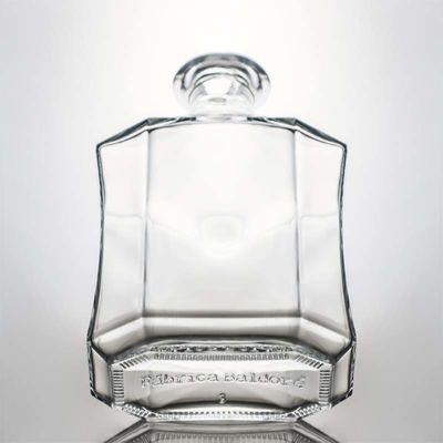 Bouteille en verre polygone unique et propre pour le whisky, le gin et le rhum, la vodka 1000 ml