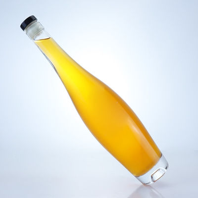 Bouteille ronde d'alcool de 500 ml/700 ml, haute et mince, à bouchon transparent ou de couleur personnalisée