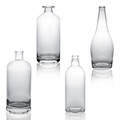 Matériau de collier en verre de forme personnalisée Fabrication de bouteilles d'alcool de qualité avec bouchons personnalisés