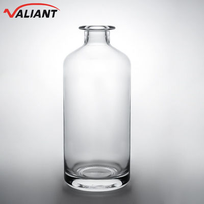 Bouteille en verre décalée pour le gin, le rhum, le champagne, le cognac, le whisky, le cou court, propre ou sur mesure