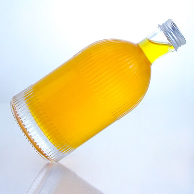 Bouteille en verre pour alcool industriel avec bandes de bouchon à vis et logo personnalisé