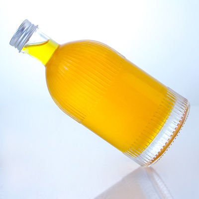 Bouteille en verre pour alcool industriel avec bandes de bouchon à vis et logo personnalisé