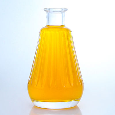 Bouteille de verre ronde avec bouchon de liège et logo personnalisé pour le rhum Vodka Whisky Tequila Gin