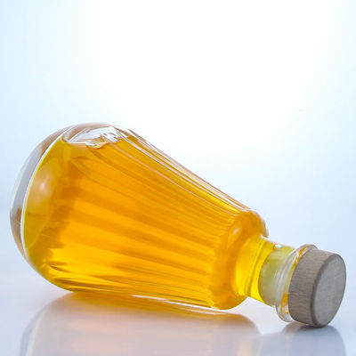 Bouteille de verre ronde avec bouchon de liège et logo personnalisé pour le rhum Vodka Whisky Tequila Gin