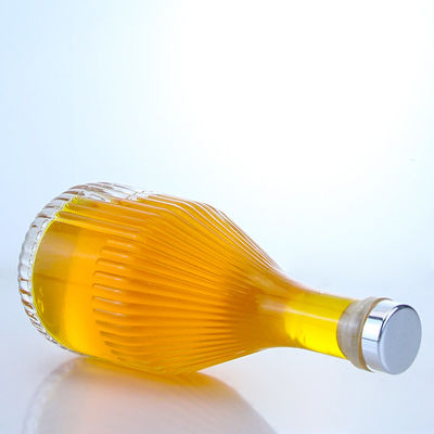 Forme ronde de verre 500 ml de rhum, vodka, whisky, tequila, gin, bouteille à bouchon de liège