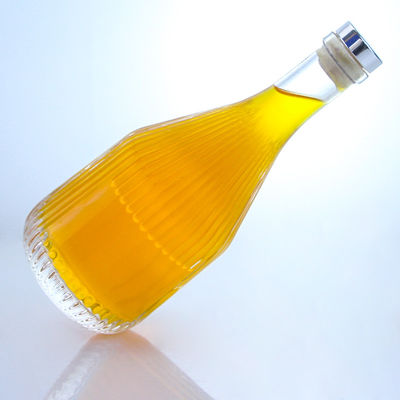 Forme ronde de verre 500 ml de rhum, vodka, whisky, tequila, gin, bouteille à bouchon de liège