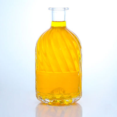 Étiquette décalée Zone 500 ml Bouteille en verre Super Flint en forme ronde pour le rhum Vodka Whisky Tequila Gin