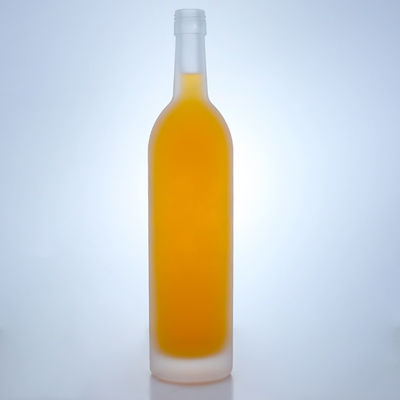 Collier de verre 750 ml Classic glacé vide clair Flint Gin Rum Champagne Brandy Whisky Liquor Bouteille avec liège