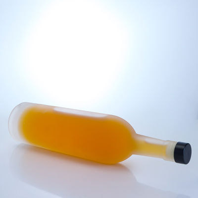 Collier de verre 750 ml Classic glacé vide clair Flint Gin Rum Champagne Brandy Whisky Liquor Bouteille avec liège