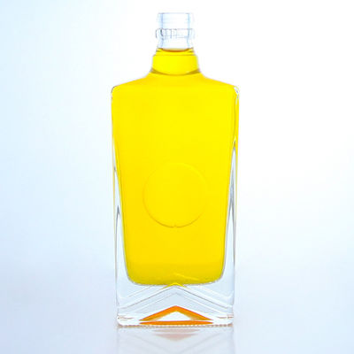 Bouteille de verre carrée à bouchon de gouala et capacité personnalisable