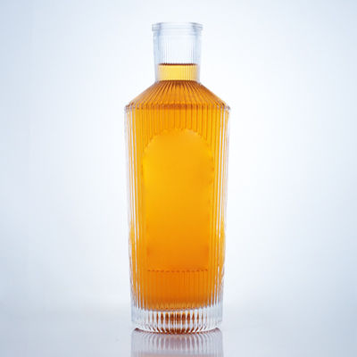 Bouteille en verre de flint de 700 ml pour le gin, le rhum, le champagne, le cognac, le whisky et le liqueur.