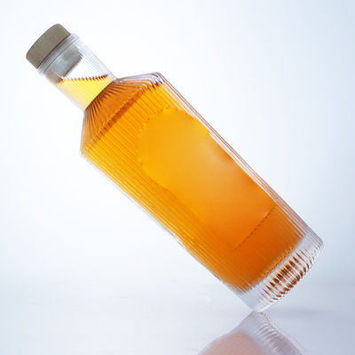 Bouteille en verre de flint de 700 ml pour le gin, le rhum, le champagne, le cognac, le whisky et le liqueur.