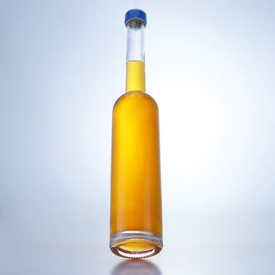 Collier en verre de flint transparent 500 ml Bouteille à col long pour le gin, le rhum, le champagne, le cognac et le whisky